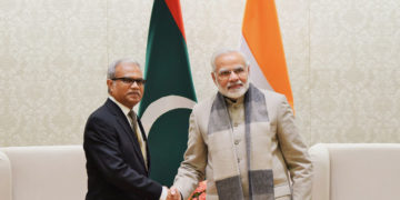 The Foreign Minister & Special Envoy of President of Maldives, Dr. Mohamed Asim calls on the Prime Minister, Shri Narendra Modi, in New Delhi on January 11, 2018.