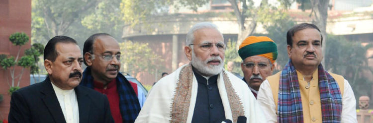 The Prime Minister, Shri Narendra Modi delivering his statement to media ahead of the Budget Session of Parliament, in Parliament House, New Delhi on January 29, 2018.
	The Union Minister for Chemicals & Fertilizers and Parliamentary Affairs, Shri Ananth Kumar, the Minister of State for Development of North Eastern Region (I/C), Prime Minister’s Office, Personnel, Public Grievances & Pensions, Atomic Energy and Space, Dr. Jitendra Singh, the Minister of State for Parliamentary Affairs and Statistics & Programme Implementation, Shri Vijay Goel and the Minister of State for Parliamentary Affairs, Water Resources, River Development and Ganga Rejuvenation, Shri Arjun Ram Meghwal are also seen.