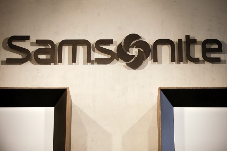 FILE PHOTO: The logo of Samsonite is seen in a shop in downtown Rome, Italy March 4, 2016.  REUTERS/Max Rossi/File Photo