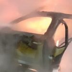 A fire broke out in the car