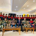 Shri Pankaj Kumar Singh Director General Border Security Forces and Anuj Dua Global Brand Head Classic Royal Enfield with the Seema Bhawani Shaurya expedition team