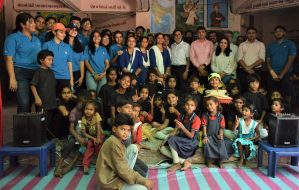 Dr Anunaya Chaubey Provost Anant Nationl University with Dr Sujay Mehta Chairman Municipal Education Board at the Sapno ka Manch an event for children of Signal School scaled e1651744185756