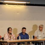 From L R. Jasmine Maam AMC School Headmistress Nishita Mehta Chief operating Officer CSRBox Shri RM Chaudhari District Education Officer Ahmedabad City Mr. Raj