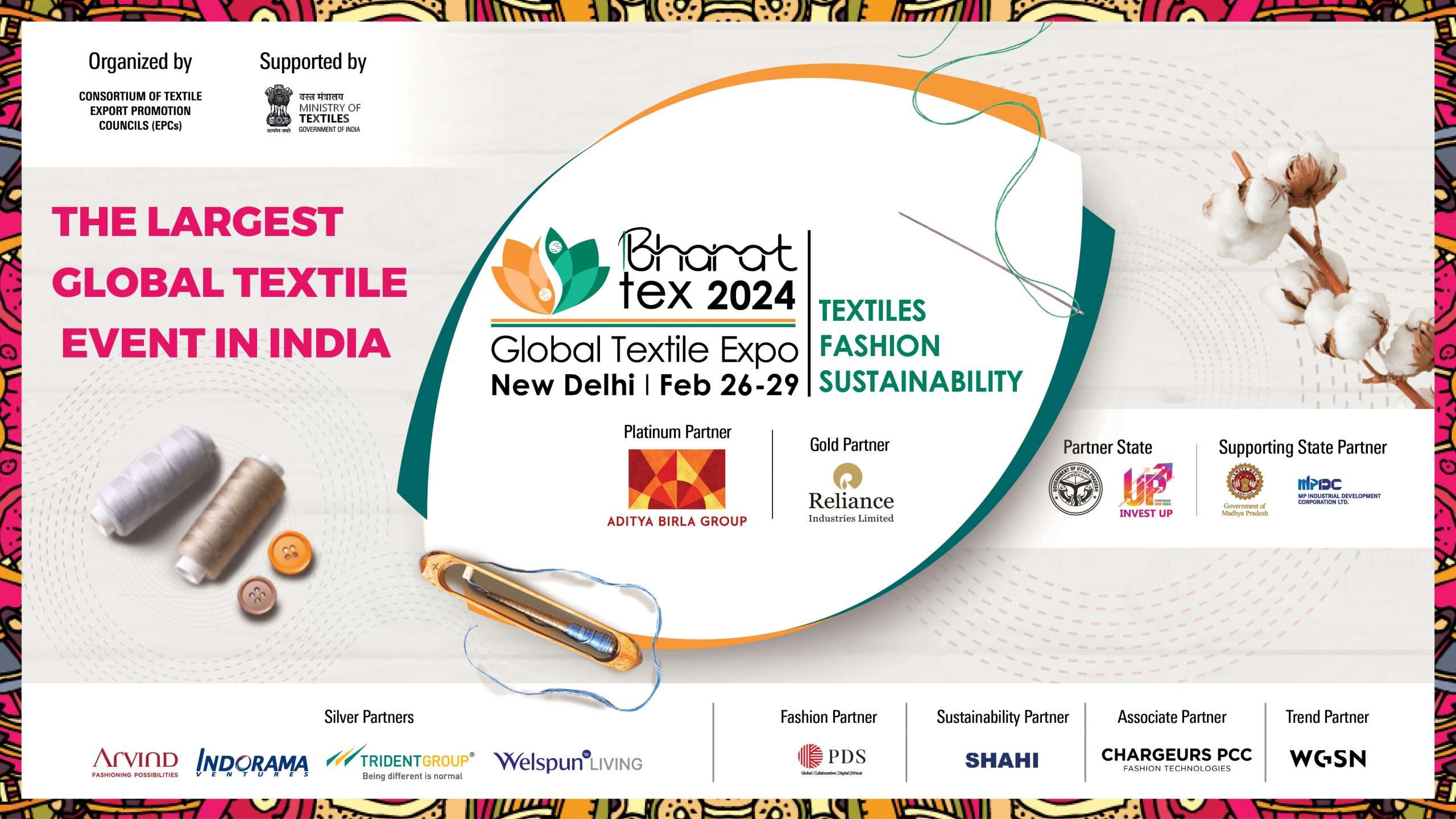 Bharat Tex 2024 Unveils Strategic Alliances with Top Industry Players and Textile Associations to Foster Growth Innovation and Sustainability scaled