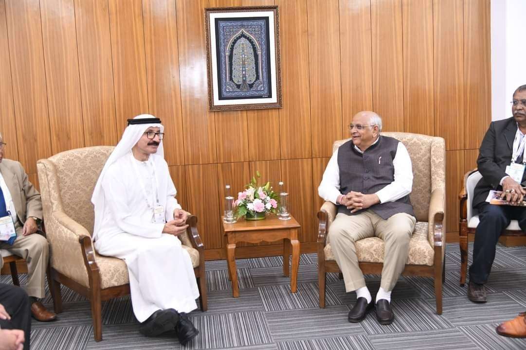 મુખ્યમંત્રીશ્રી ભૂપેન્દ્રની શુભેચ્છા મુલાકાતે ડી.પી.વર્લ્ડ ગ્રુપનાં ચેરમેન અને સી.ઇ.ઓ. શ્રીયુત સુલતાન અહેમદ બિન સુલેમાન 1 DP World