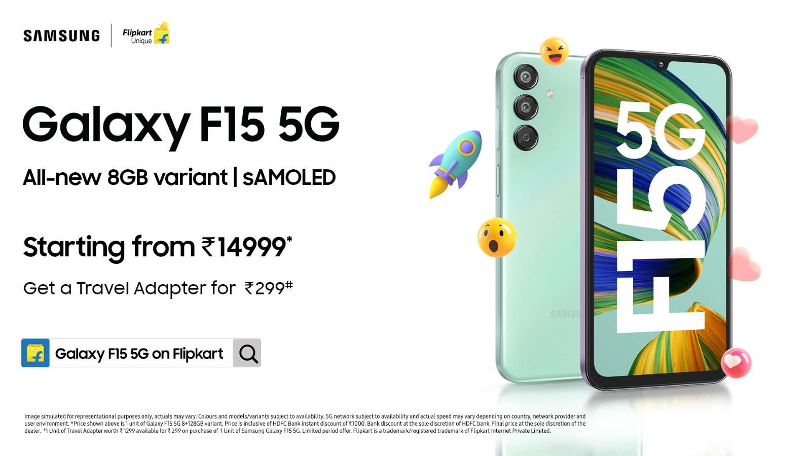 Samsung introduces Galaxy F15 5G with an 8GB+128GB variant. 1 Galaxy F15 5G
