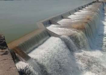 The Rojki Dam in Bhavnagar district was overflow the first time this monsoon season