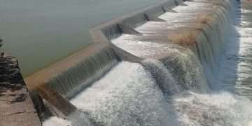 The Rojki Dam in Bhavnagar district was overflow the first time this monsoon season