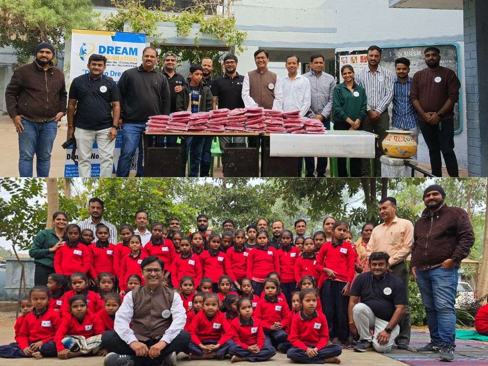 ડ્રીમ ફાઉન્ડેશન દ્વારા નજુપુરા(ભા) પ્રાથમિક શાળાના બાળકોને ગરમ સ્વેટરનું વિતરણ કરવામાં આવ્યું 1 dream