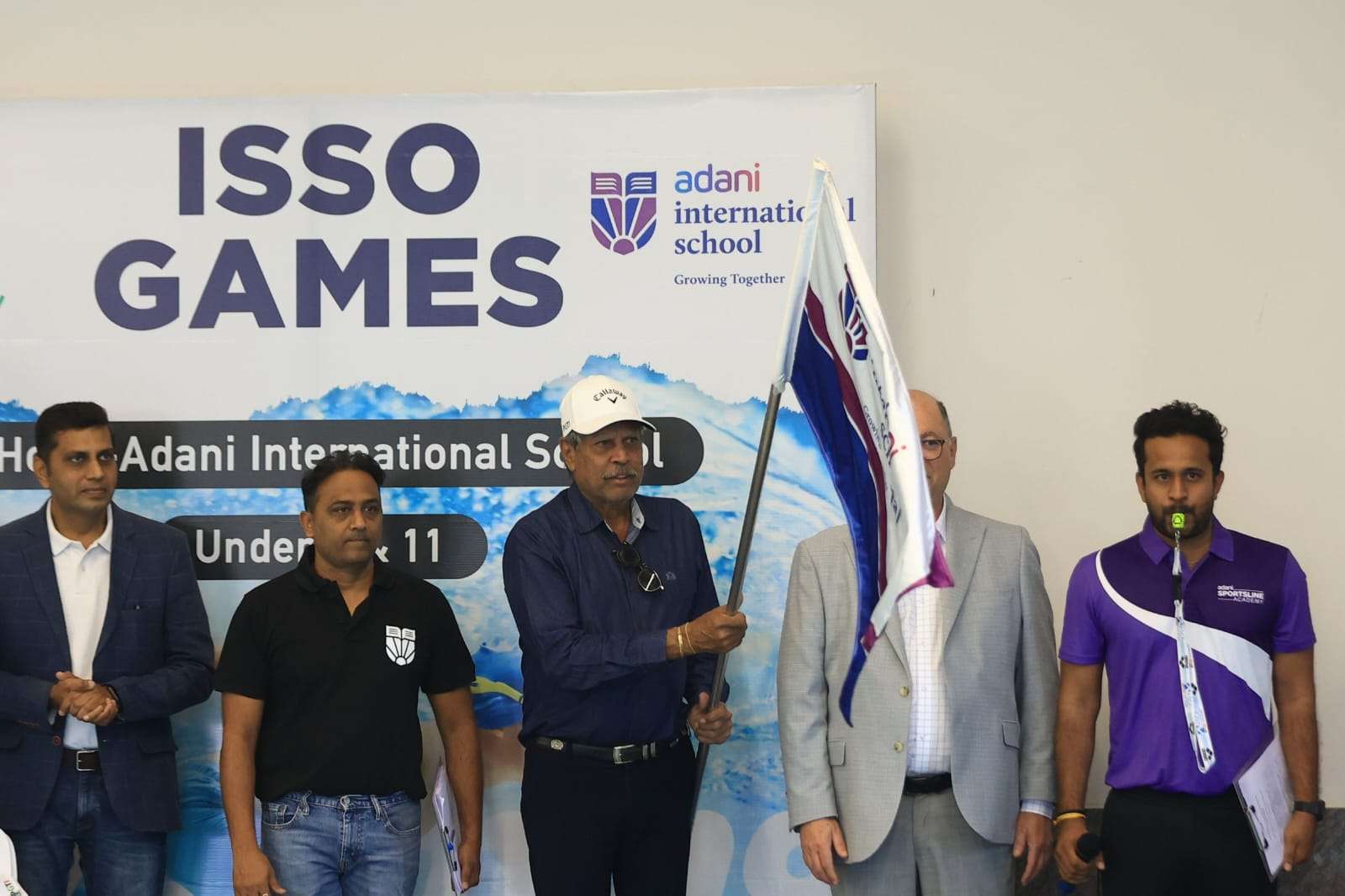 Cricket legend Kapil Dev inaugurated the ISSO Swimming Regional at Adani International School 1