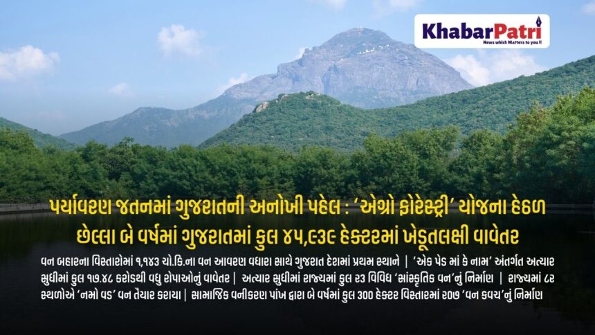 પર્યાવરણ જતનમાં ગુજરાતની અનોખી પહેલ : ‘એગ્રો ફોરેસ્ટ્રી’ યોજના હેઠળ છેલ્લા બે વર્ષમાં ગુજરાતમાં કુલ ૪૫,૯૩૯ હેક્ટરમાં ખેડૂતલક્ષી વાવેતર 1 Forest Gujarat