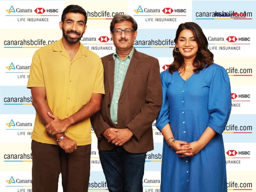 ક્રિકેટર જસપ્રિત બુમરાહ અને સંજના ગણેશન કેનેરા એચએસબીસી લાઈફ ઇન્શ્યુરન્સના બ્રાન્ડ એમ્બેસેડર બન્યાં 1 bumrah