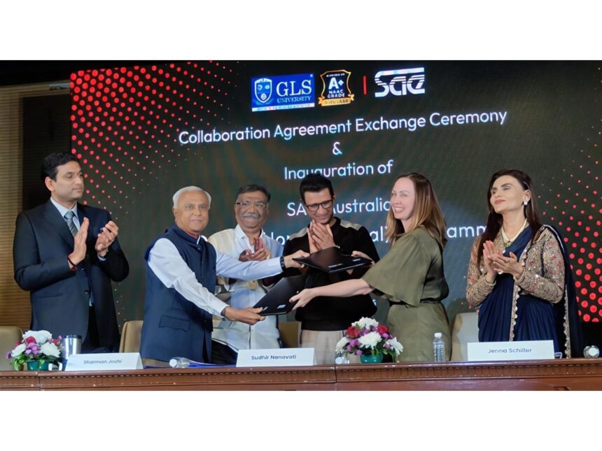 GLS યુનિવર્સિટીએ ઓસ્ટ્રેલિયાની SAE ઇન્સ્ટિટ્યૂટના સહયોગથી ગ્લોબલ બી. ડિઝાઇનપ્રોગ્રામ લોંચ કર્યો 1 GLS