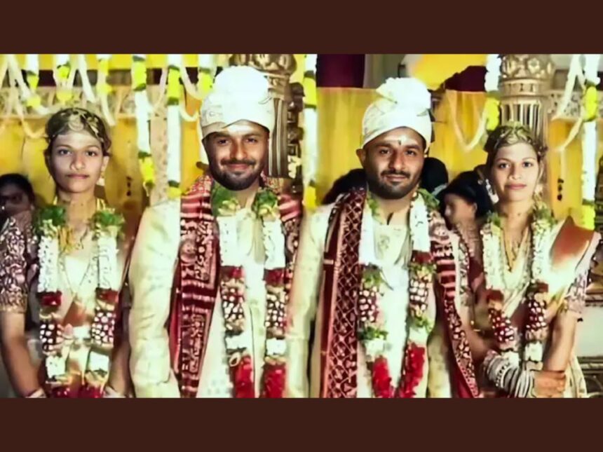 એક જેવા ચહેરા અને પોષાક! બે જોડિયા ભાઈઓએ બે જોડિયા બહેનો સાથે કર્યા લગ્ન, મહેમાનો પણ ગોથે ચડી ગયા 1 twins